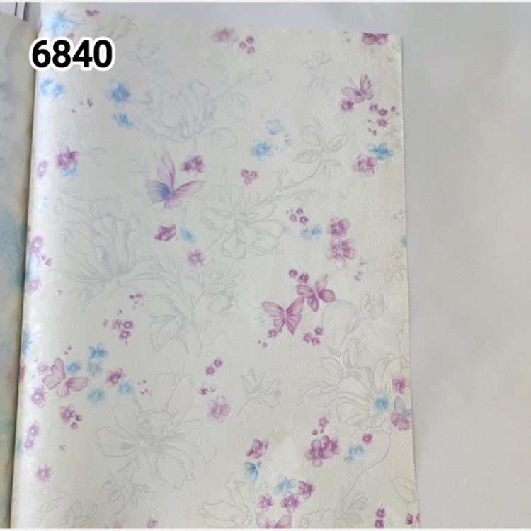 کاغذ دیواری ماشروم طرح پروانه بنفش و مکمل کد 6840 پس کرایه