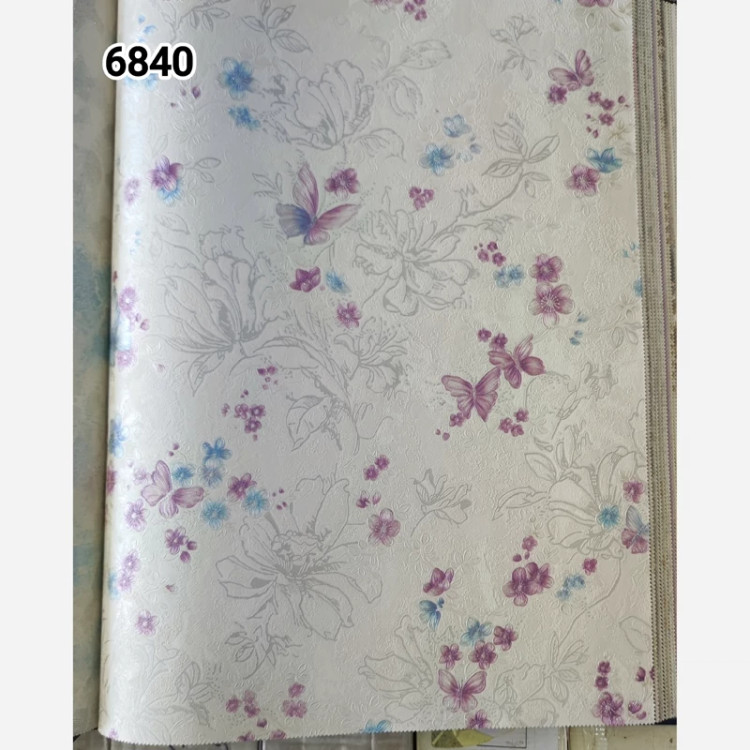 کاغذ دیواری ماشروم طرح پروانه بنفش و مکمل کد 6840 پس کرایه