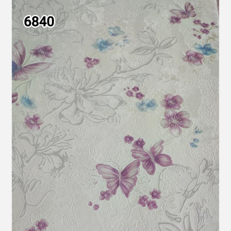 کاغذ دیواری ماشروم طرح پروانه بنفش و مکمل کد 6840 پس کرایه